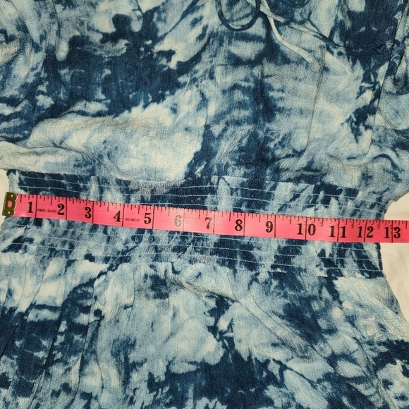 Bebop v- neck tie-dye sundress with short sleeves and smocked waist sz  med - Picture 9 of 17